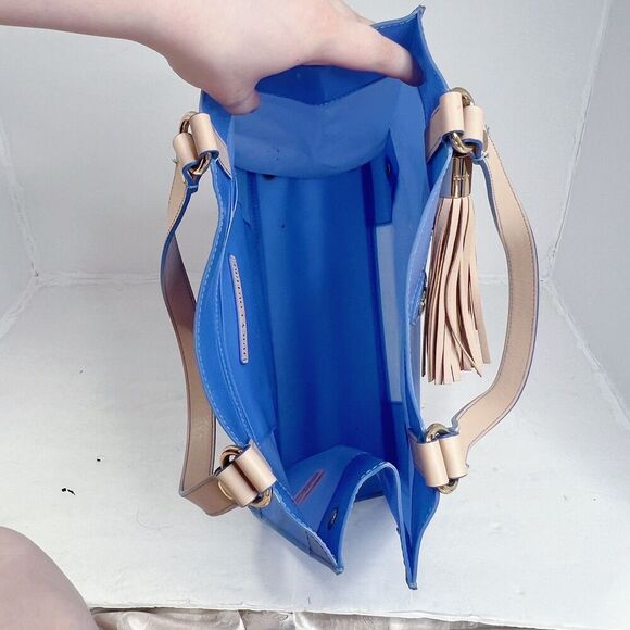 Juicy Couture RARE y2k Vintage Blue Jelly Plastic Tote Bag Shoulder Bag - Picture 6 of 12